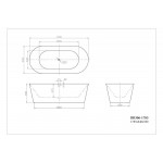Ванна акриловая Belbagno BB306 Ванна акриловая Belbagno BB306